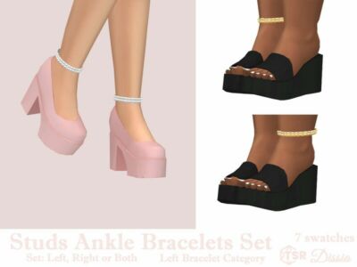 Studs Ankle Bracelets SET Sims 4 CC