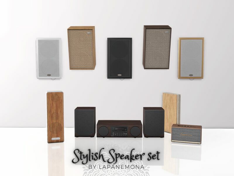 Stylish Speaker SET By Lapanemona Sims 4 CC