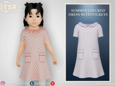 Summer Checked Dress With Pockets By Mysteriousoo Sims 4 CC