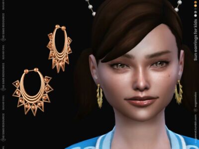 SUN Earrings For Kids Sims 4 CC