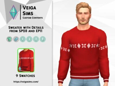 Sweater With Details From SP28 And EP11 Sims 4 CC