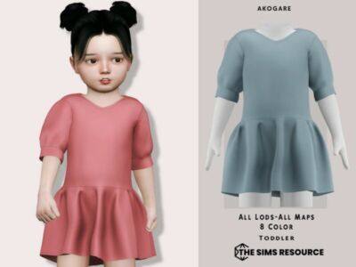 T-Dress NO.48 By _Akogare_ Sims 4 CC