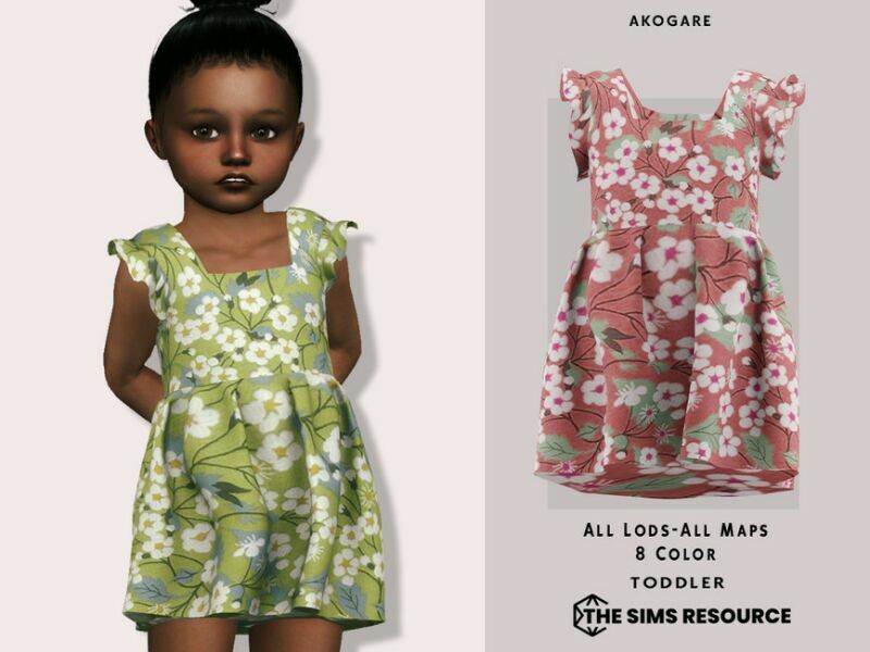 T-Dress NO.70 By _Akogare_ Sims 4 CC