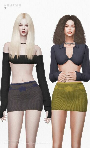 sims 4 cc tank air lotus mini skirt by charonlee 2