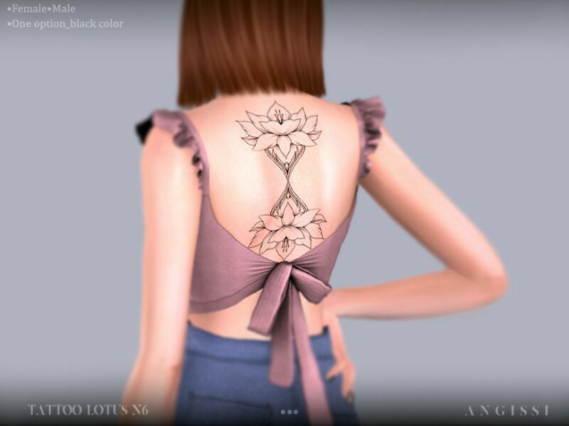 Tattoo-Lotus N6 By Angissi Sims 4 CC