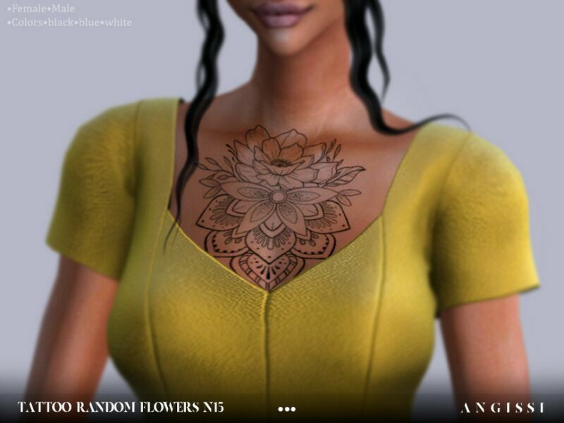 Tattoo-Random Flowers N15 By Angissi Sims 4 CC