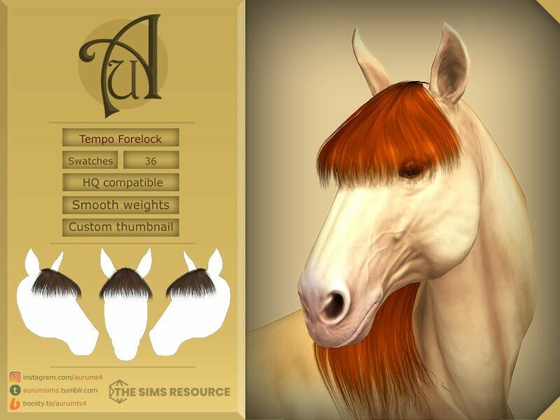 Tempo – Alpha Styled Forelock For Horses Sims 4 CC