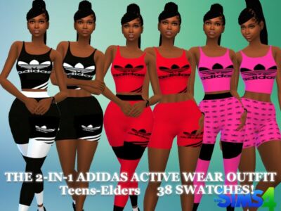 The 2-IN-1 AF Adidas Active Wear Outfit By VTK Sims 4 CC