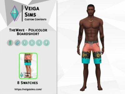 Thewave – Policolor Boardshort Sims 4 CC