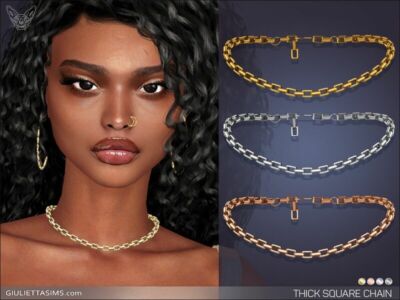 Thick Square Chain By Giulietta Sims 4 CC