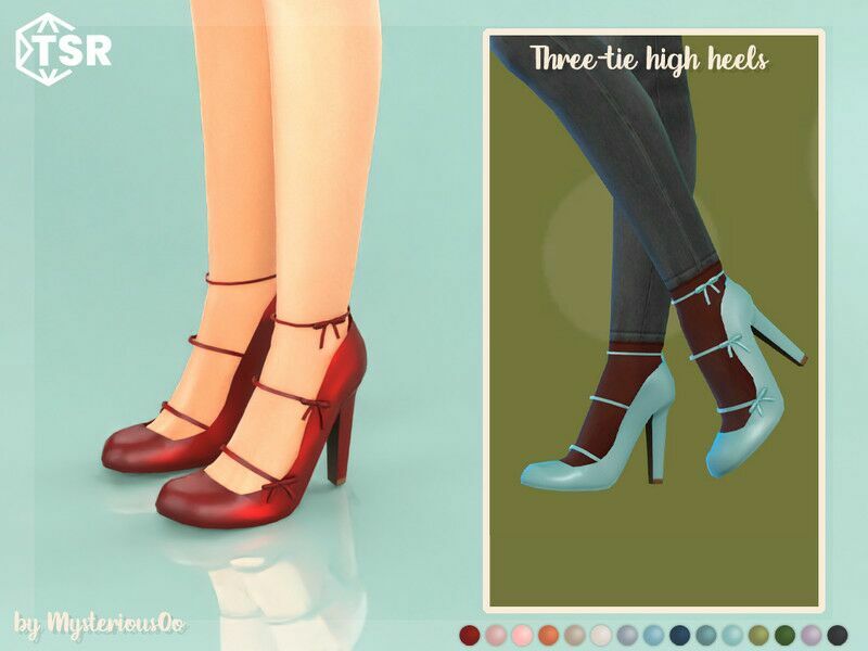 Three-Tie High Heels By Mysteriousoo Sims 4 CC