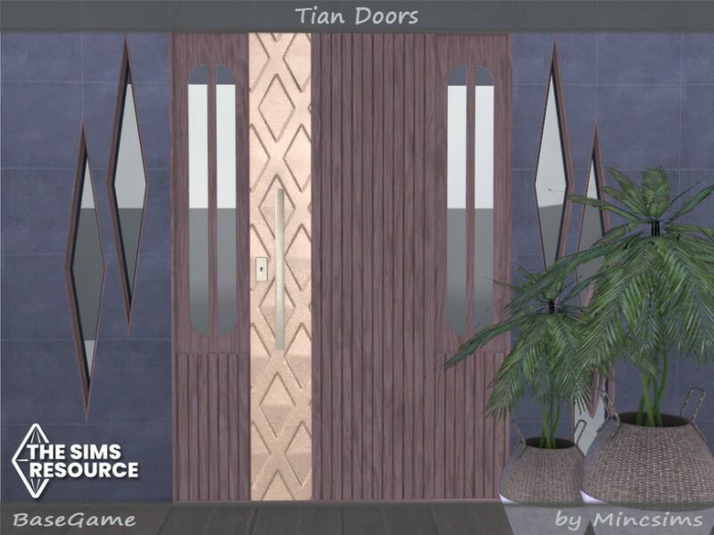 sims 4 cc tian doors by mincsims 5