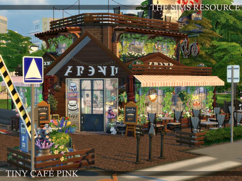 Tiny Cafe Pink | Nocc By Simzmora Sims 4 CC