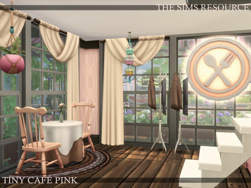 sims 4 cc tiny cafe pink nocc by simzmora 5