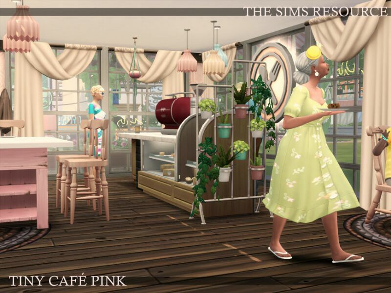 sims 4 cc tiny cafe pink nocc by simzmora 6