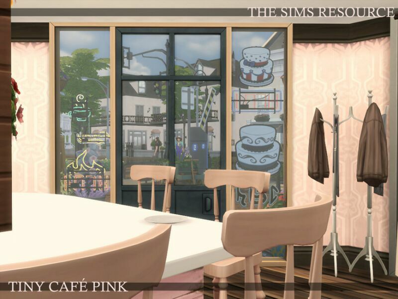 sims 4 cc tiny cafe pink nocc by simzmora 7