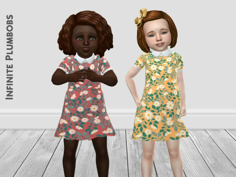 sims 4 cc toddler collared floral dress by infiniteplumbobs 2