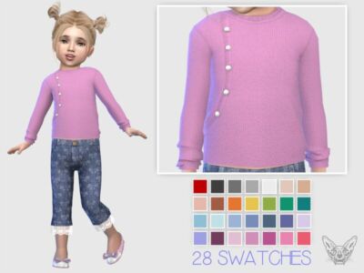 Toddlers Sweater With Pearl Buttons By Giulietta Sims 4 CC