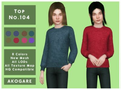 TOP NO.104 By _Akogare_ Sims 4 CC