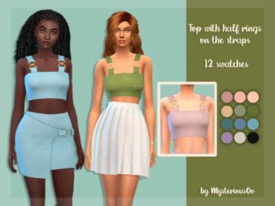 TOP With Half Rings ON The Straps By Mysteriousoo Sims 4 CC