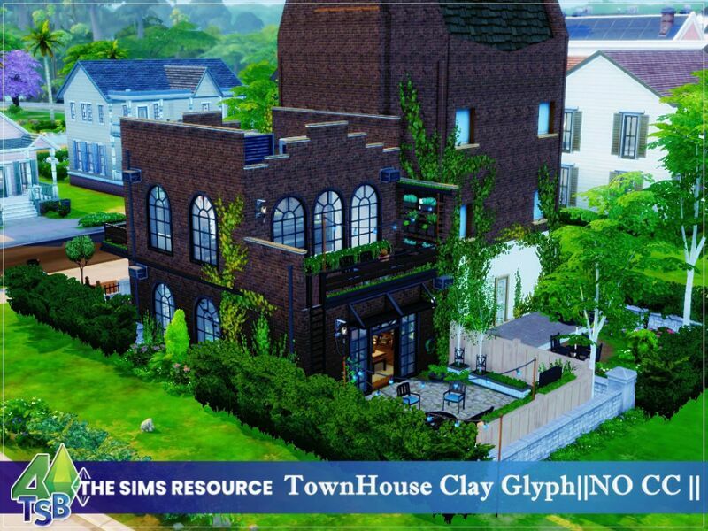 sims 4 cc townhouse clay glyph no cc by bozena 2