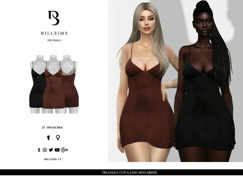 Triangle CUP A-Line Mini Dress / Everyday Sims 4 CC