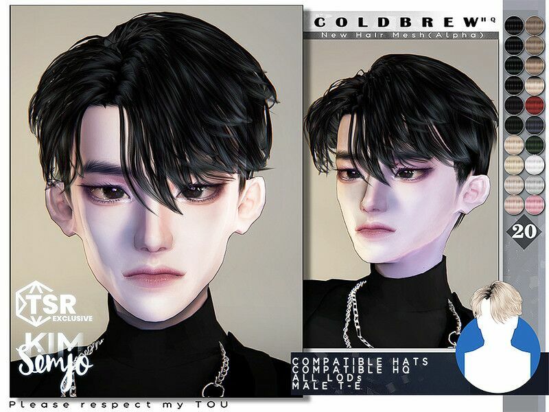 TS4 Male Hairstyle_Coldbrew Sims 4 CC