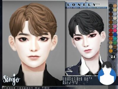 TS4 Male Hairstyle_Lonely(Maxis Match) By Kimsimjo Sims 4 CC