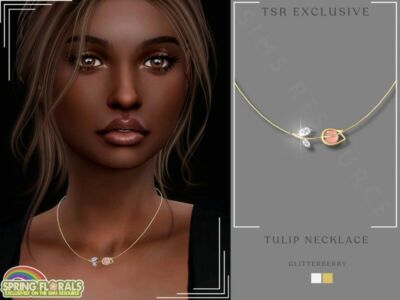 Tulip Necklace By Glitterberryfly Sims 4 CC