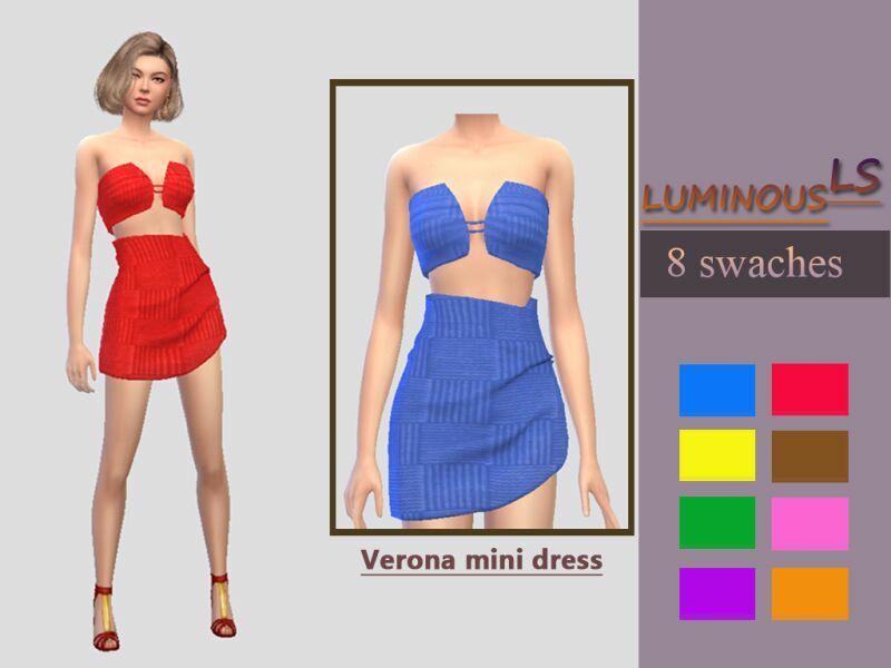 Verona Mini Dress By Luminousls Sims 4 CC