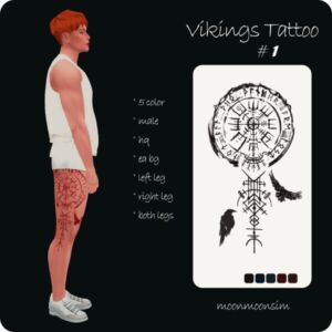 Vikings Tattoo 1 By Moonmoonsim Sims 4 CC