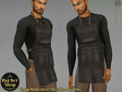 Vintage Barber Apron (TOP) By Harmonia Sims 4 CC