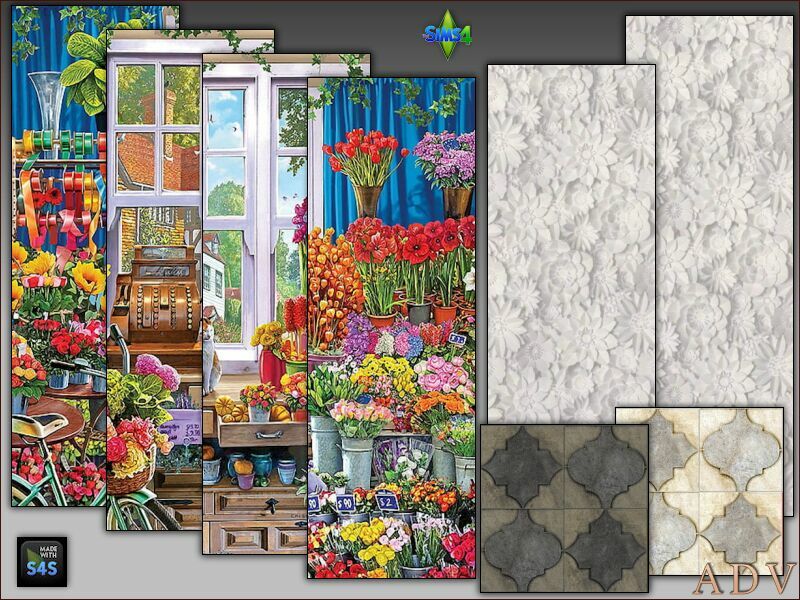 sims 4 cc walls floors and paintings for shops 2