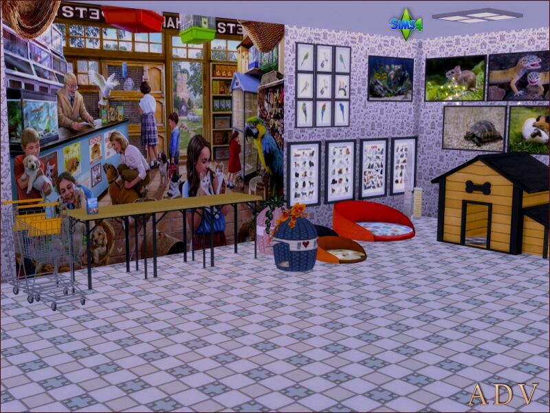 sims 4 cc walls floors and paintings for shops 9