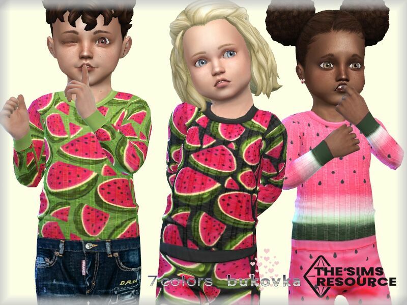 Watermelon Shirt By Bukovka Sims 4 CC