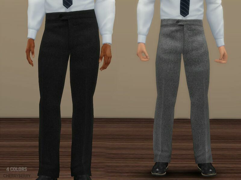 Wayne – Men’S Formal Pants By Cherryberrysim Sims 4 CC