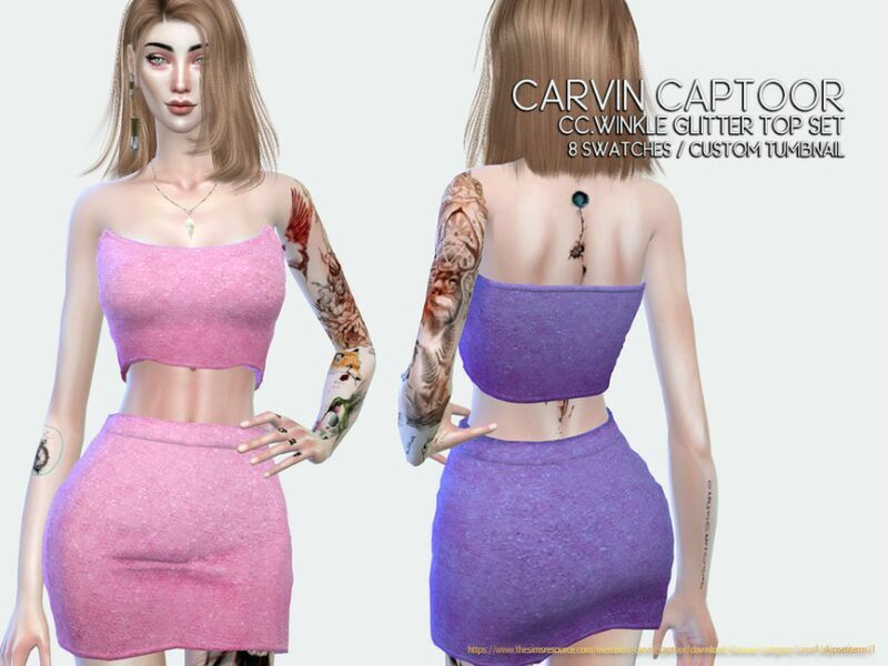 Winkle Glitter TOP SET Sims 4 CC