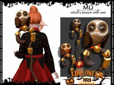 Witch’S Broom With OWL Child Halloween By Mydarling20 Sims 4 CC