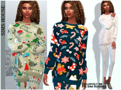 Women’S NEW Year’S Pajamas Sims 4 CC