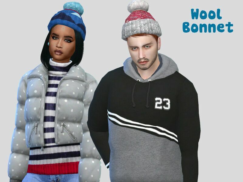 “Wool Bonnet Adults / Hats By Mclaynesims” Sims 4 CC