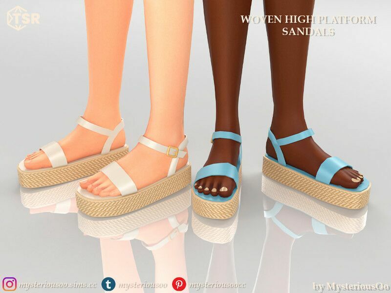 Woven High Platform Sandals / Sims 4 CC