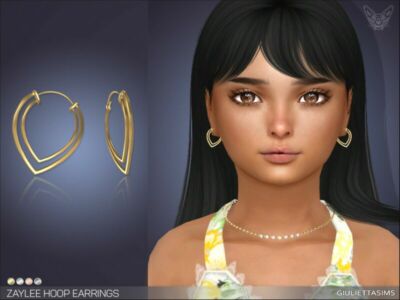 Zaylee Hoop Earrings For Kids By Feyona Sims 4 CC