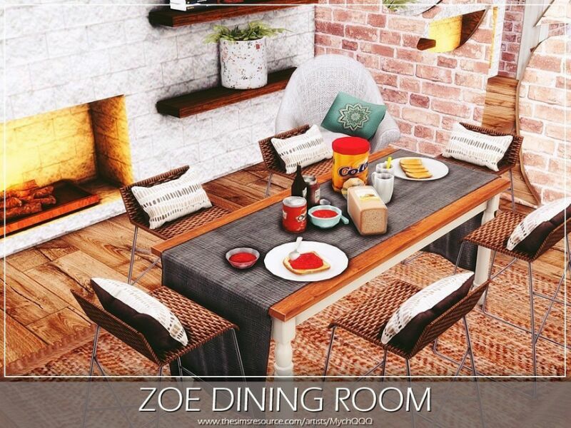 sims 4 cc zoe dining room by mychqqq 4