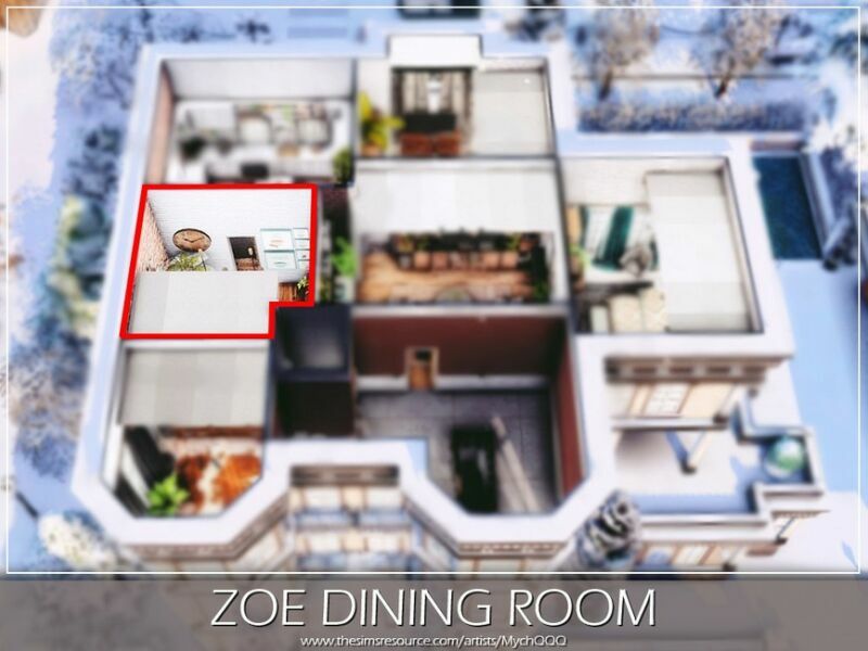 sims 4 cc zoe dining room by mychqqq 6