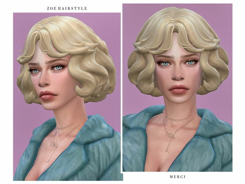 ZOE Hairstyle By ‘-Merci- Sims 4 CC