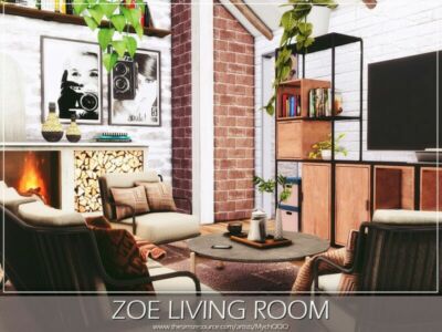 ZOE Living Room By Mychqqq Sims 4 CC