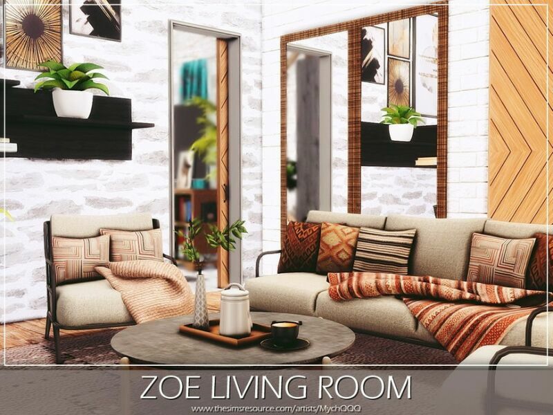 sims 4 cc zoe living room by mychqqq 2