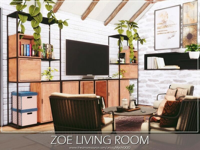 sims 4 cc zoe living room by mychqqq 3