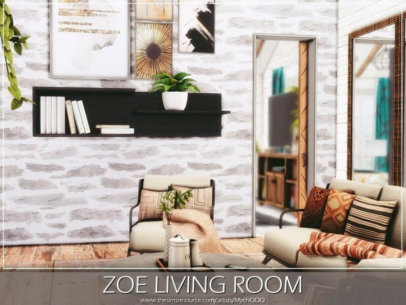 sims 4 cc zoe living room by mychqqq 5