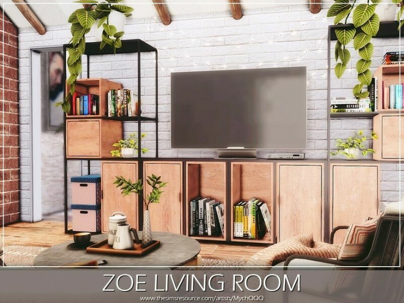 sims 4 cc zoe living room by mychqqq 6